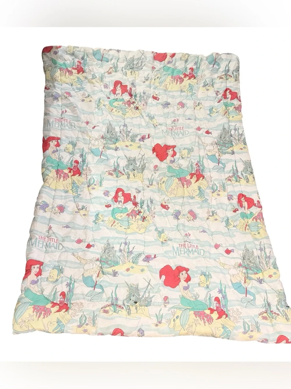 Vintage 90s Disney The Little Mermaid Twin Bedding Set COMPLETE Ariel